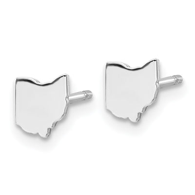 Sterling Silver/Rhodium-plated Ohio State Earrings
