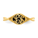 SS/Gold-plated Twisted Band with Epoxy Monogram Ring view