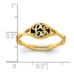 SS/Gold-plated Twisted Band with Epoxy Monogram Ring view