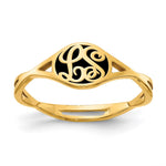 14K Yellow Gold Twisted Band with Epoxy Monogram Ring view