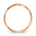14K Rose Gold Twisted Band with Epoxy Monogram Ring view
