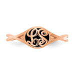 SS/Rose-plated Twisted Band with Epoxy Monogram Ring view