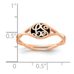 SS/Rose-plated Twisted Band with Epoxy Monogram Ring view