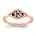 SS/Rose-plated Twisted Band with Epoxy Monogram Ring view