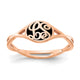 SS/Rose-plated Twisted Band with Epoxy Monogram Ring