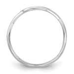 SS/Rhodium-plated Twisted Band with Epoxy Monogram Ring view 3