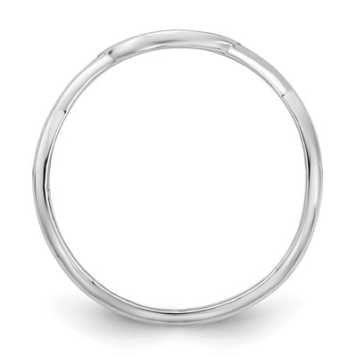 14K White Gold Twisted Band with Epoxy Monogram Ring