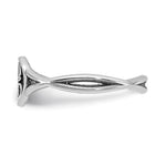 SS/Rhodium-plated Twisted Band with Epoxy Monogram Ring view 2