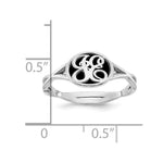 SS/Rhodium-plated Twisted Band with Epoxy Monogram Ring view 6