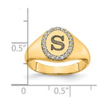 10K & 14K Gold Classic Initial Oval with Diamond Ring view