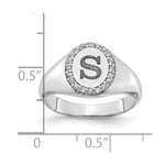 10K & 14K Gold Classic Initial Oval with Diamond Ring view 3