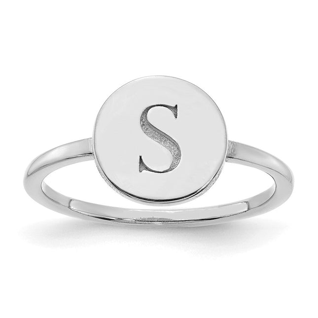 14K gold initial ring, additional view