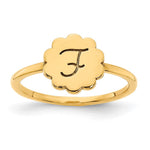 10K & 14K Gold Initial Flower Ring view 6