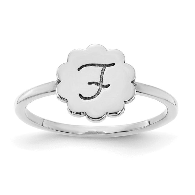 14K gold initial ring, additional view