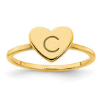10K & 14K Gold Initial Heart Ring view 5
