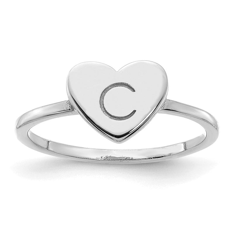 14K gold initial ring, further view