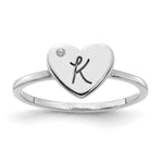 10K & 14K Gold Initial Heart with Diamond Ring view 5