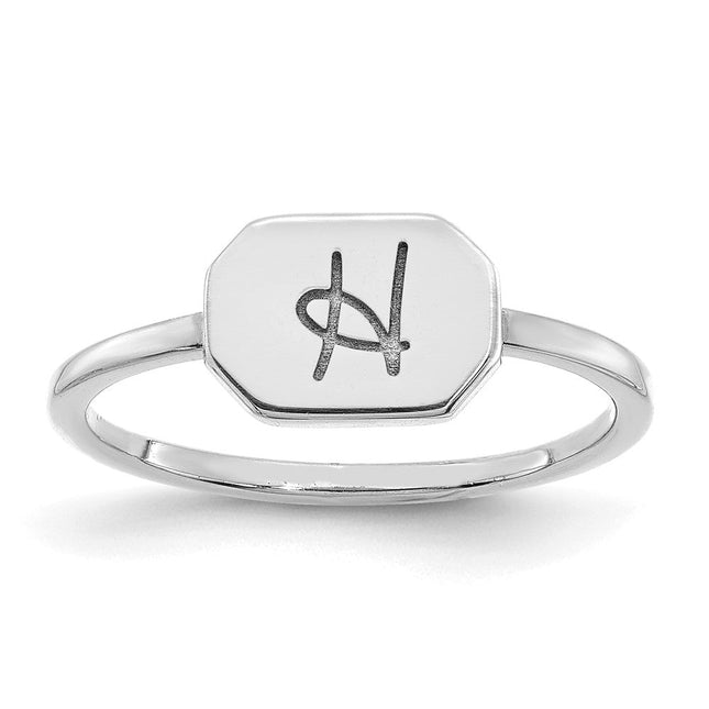 14K gold initial ring, additional view