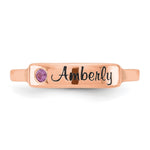 14K Rose Gold Name and Genuine Stone Ring view
