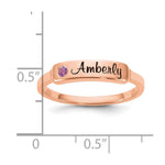 14K Rose Gold Name and Genuine Stone Ring view