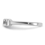 14K White Gold Name and Genuine Stone Ring view