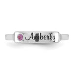 14K White Gold Name and Genuine Stone Ring view