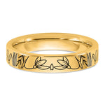 14K Yellow Gold Name and Birth Flower Ring view