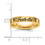14K Yellow Gold Name and Birth Flower Ring view