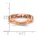 14K Rose Gold Name and Birth Flower Ring view
