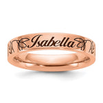 14K Rose Gold Name and Birth Flower Ring view