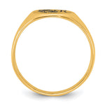 10K & 14K Gold Epoxy Initial and Birth Flower Signet Ring view 2