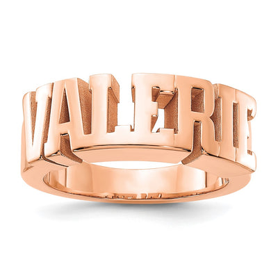 14K rose gold name ring