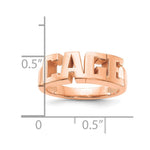 14K Rose Gold Cut-out Name Ring view