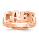 14K Rose Gold Cut-out Name Ring view