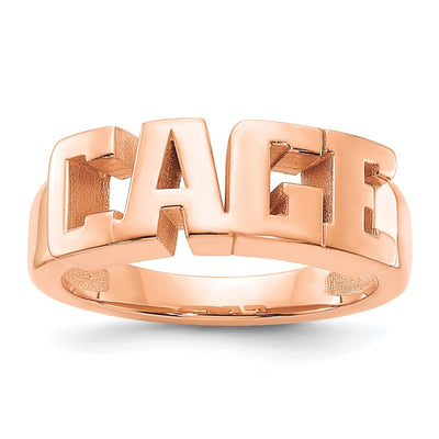 14K rose gold name ring