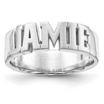 10K White Gold Cut-out Name Ring view