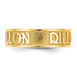 14K Yellow Gold Polished and Sandblasted Name Ring view