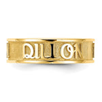 14K Yellow Gold Polished and Sandblasted Name Ring view