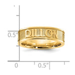 14K Yellow Gold Polished and Sandblasted Name Ring view