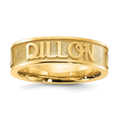 14K yellow gold name ring