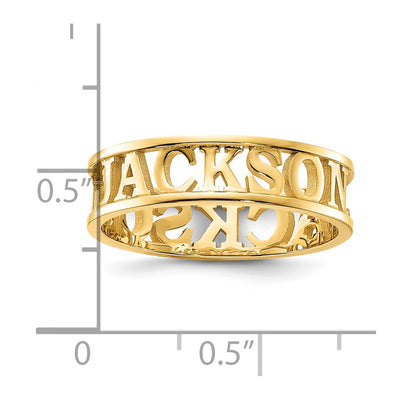 14K Yellow Gold Cut-out Name Ring