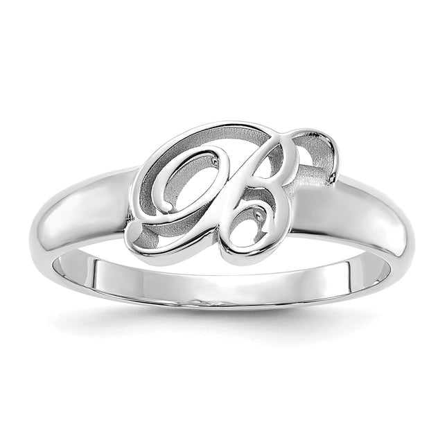 14K gold initial ring, alternate view