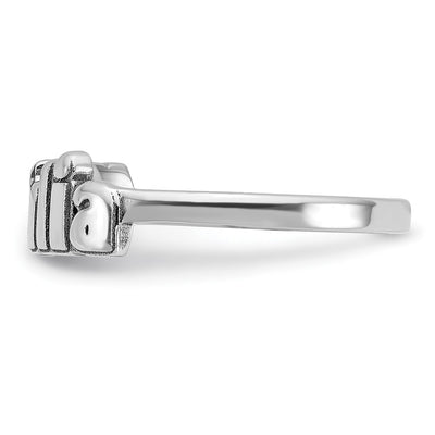 10K White Gold Polished Personalized Name Ring
