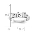 10K White Gold Polished Personalized Name Ring view 6