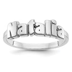 10K White Gold Polished Personalized Name Ring view 1
