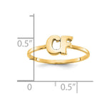 10K & 14K Gold Script or Block Font Double Initial Ring view 5