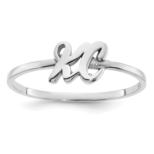 14K gold initial ring, additional view
