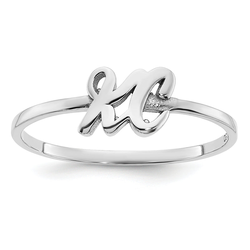 14K gold initial ring, additional view