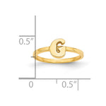 10K & 14K Gold Script or Block Font Initial Ring view 5