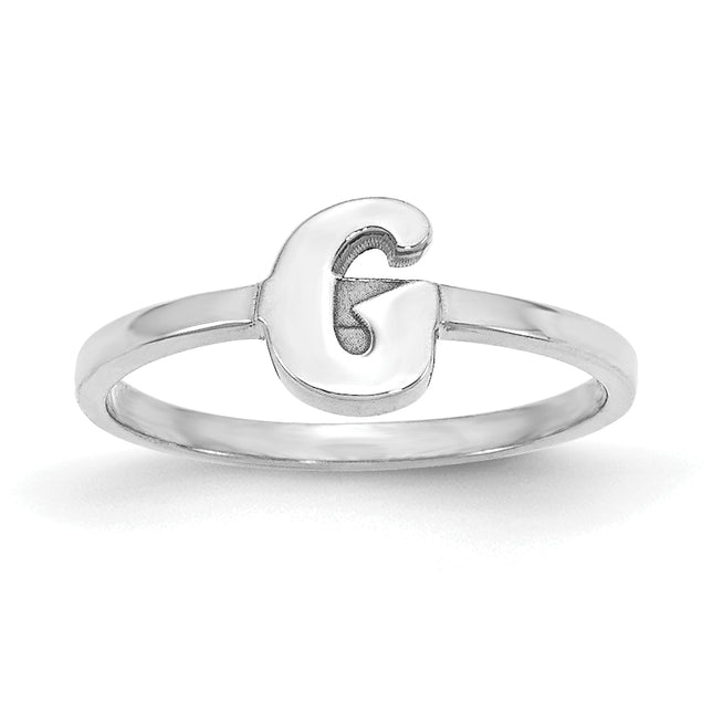 14K gold initial ring, alternate view
